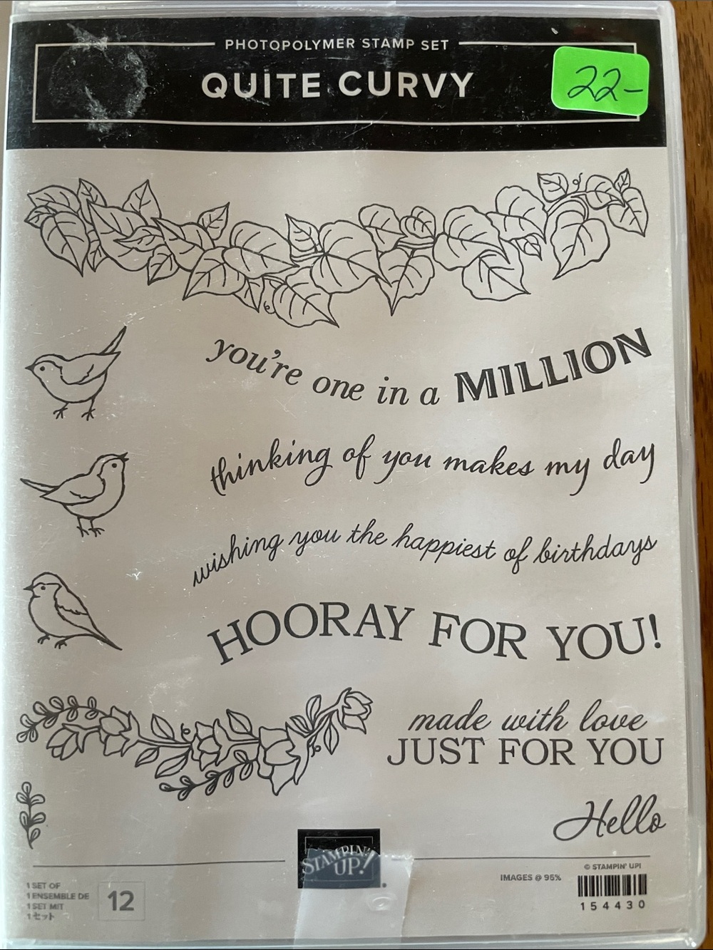 Stampin' Up! Quite Curvy Photopolymer Stamp Set - Black and White